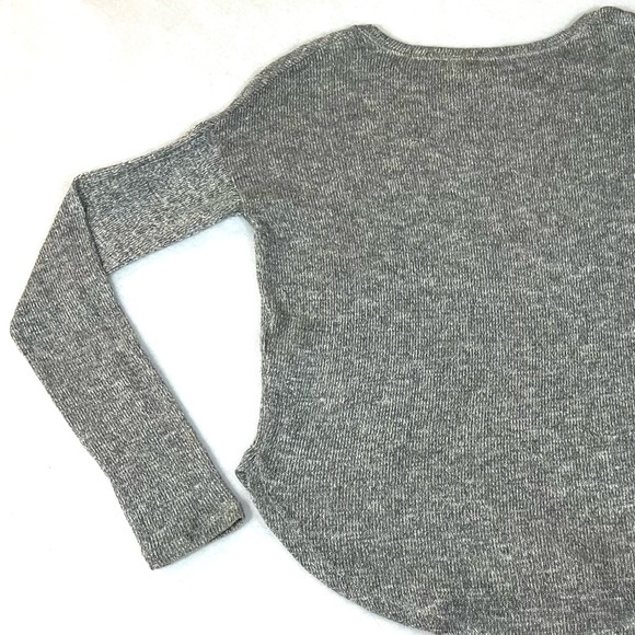 Abercrombie & Fitch Kids size L heather grey w silver stitch long sleeve sweater - Picture 9 of 13